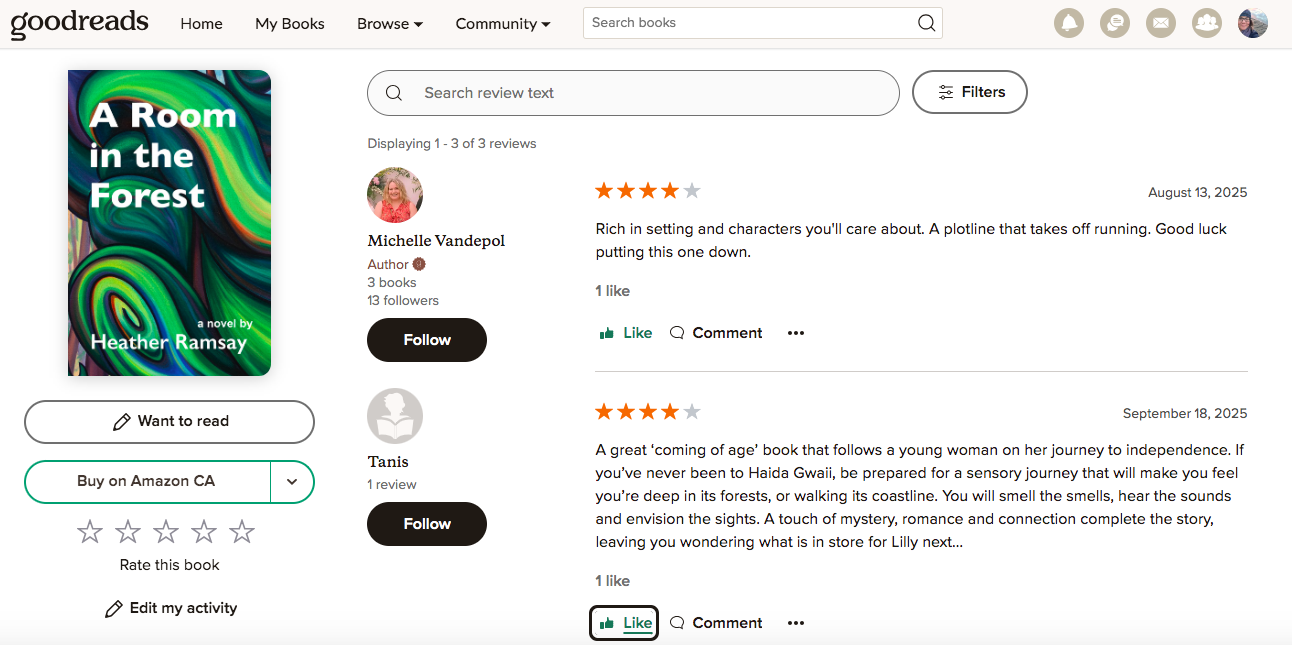 Reader Reviews Appreciated